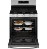 GE® 30" Free-Standing Gas Convection Range with No Preheat Air Fry and EasyWash™ Oven Tray GGF600AVSS