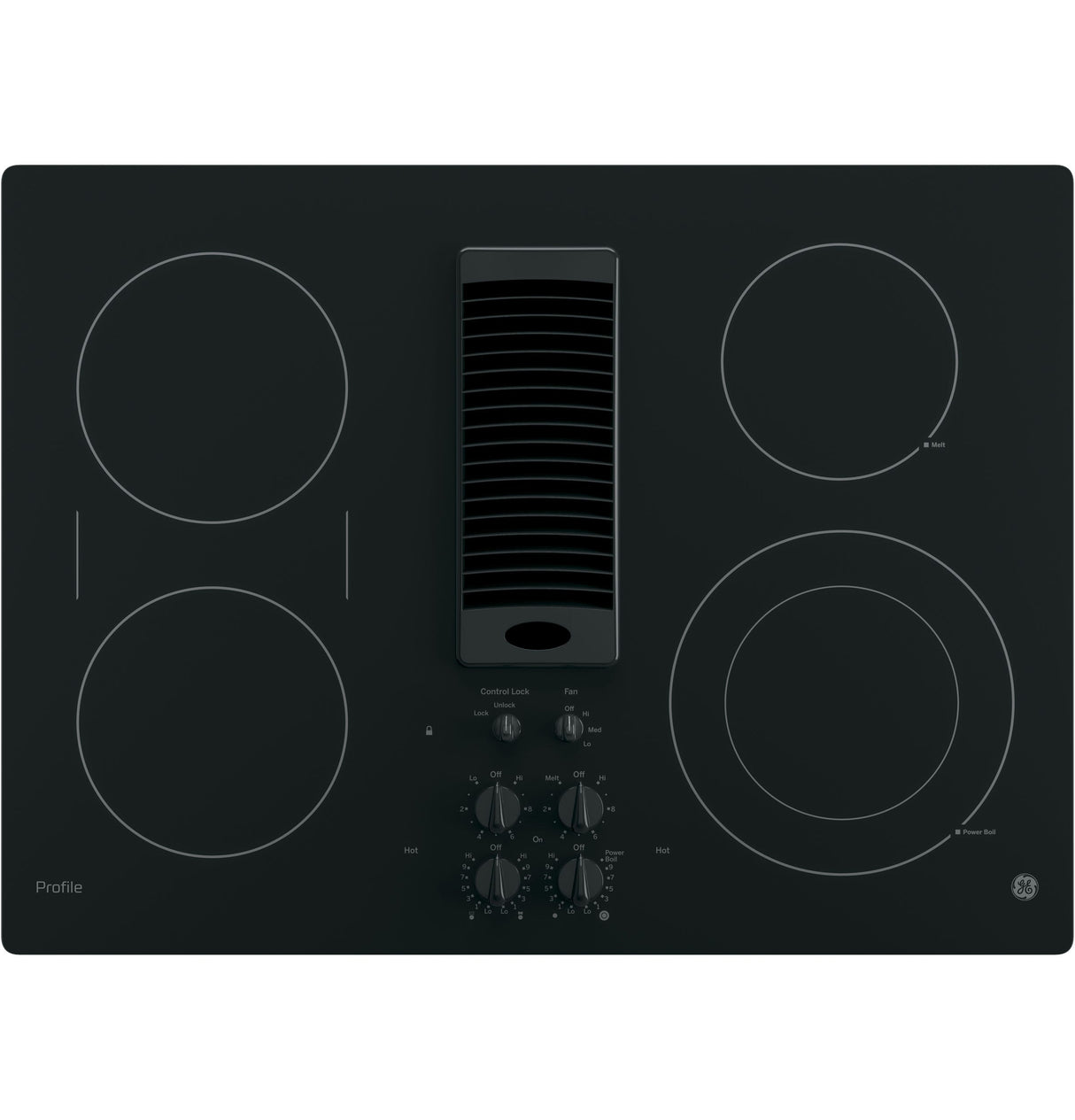 GE Profile 30" Downdraft Electric Cooktop PP9830DRBB