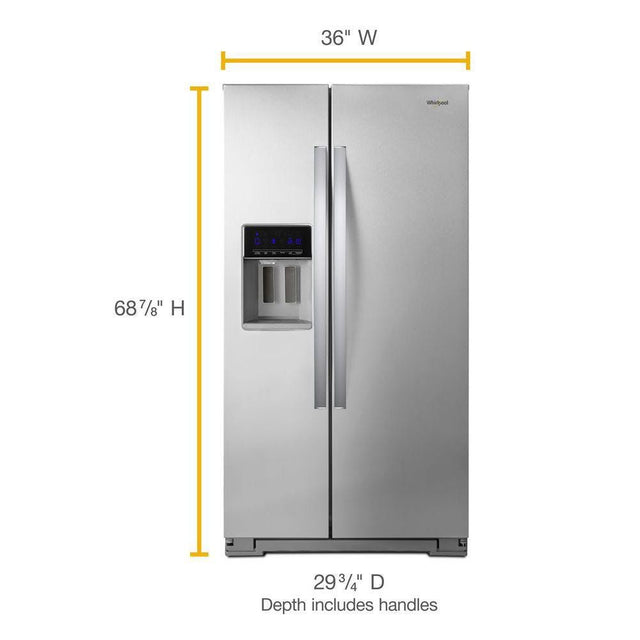 Whirlpool 36-inch Wide Counter Depth Side-by-Side Refrigerator - 21 cu. ft. WRS571CIHZ