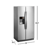 Whirlpool 36-inch Wide Counter Depth Side-by-Side Refrigerator - 21 cu. ft. WRS571CIHZ