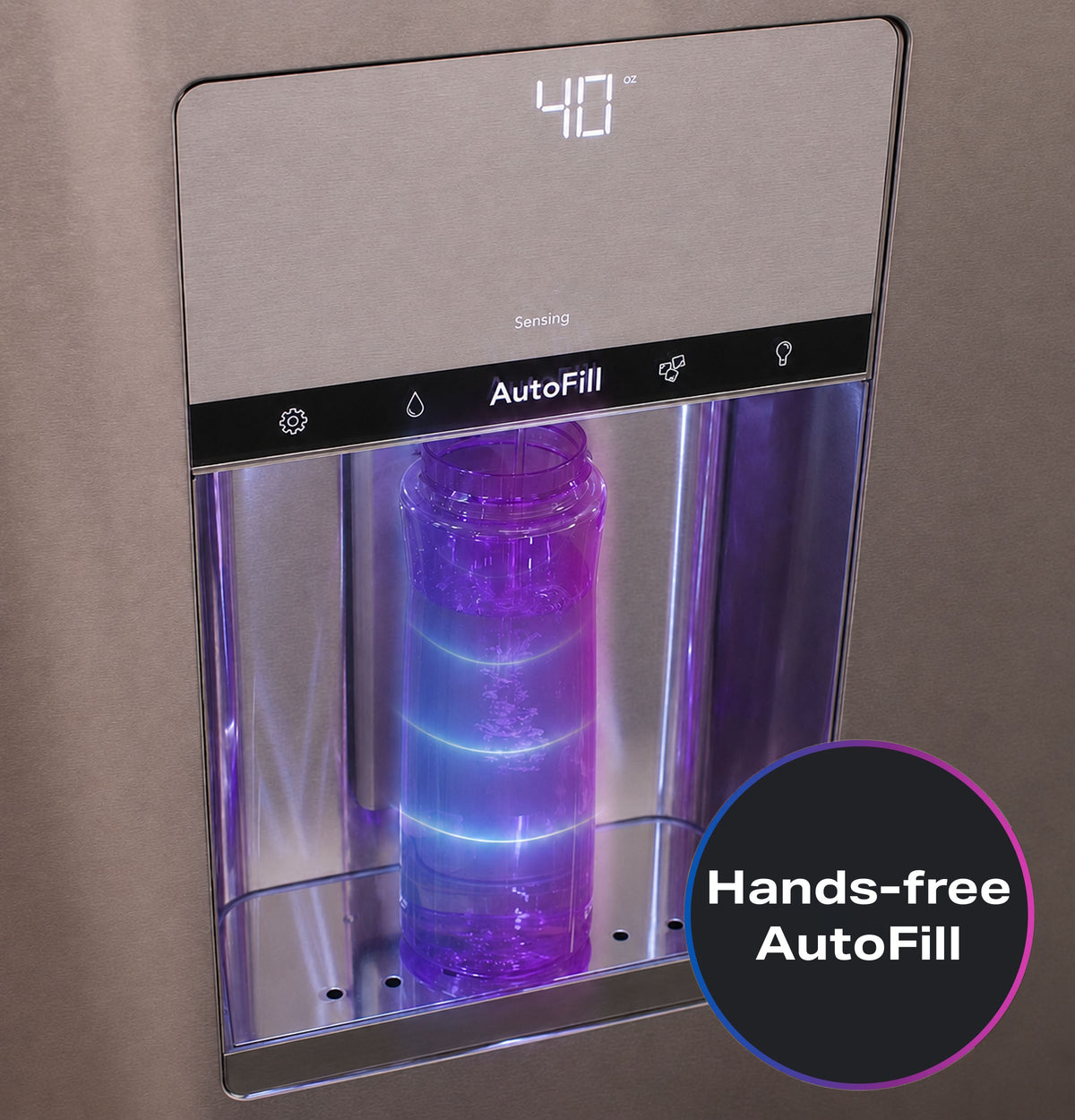 GE Profile™ ENERGY STAR® 23.5 Cu. Ft. Counter-Depth Side-By-Side Refrigerator with Hands-Free AutoFill and CustomSize™ Ice PZE24QYYFS