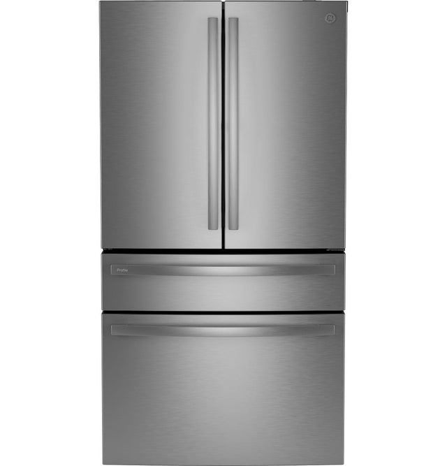 GE Profile Series ENERGY STAR 28.7 Cu. Ft. Smart Fingerprint Resistant 4-Door French-Door Refrigerator With Dual-Dispense AutoFill Pitcher PGE29BYTFS