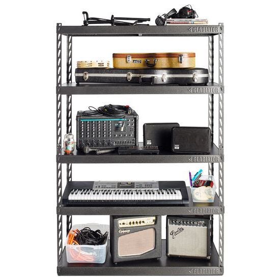 Gladiator® 48" Wide EZ Connect Rack with Five 18" Deep Shelves GARK485TGG