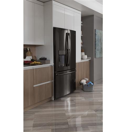 GE Profile Series ENERGY STAR 22.2 Cu. Ft. Counter-Depth French-Door Refrigerator PYE22KBLTS