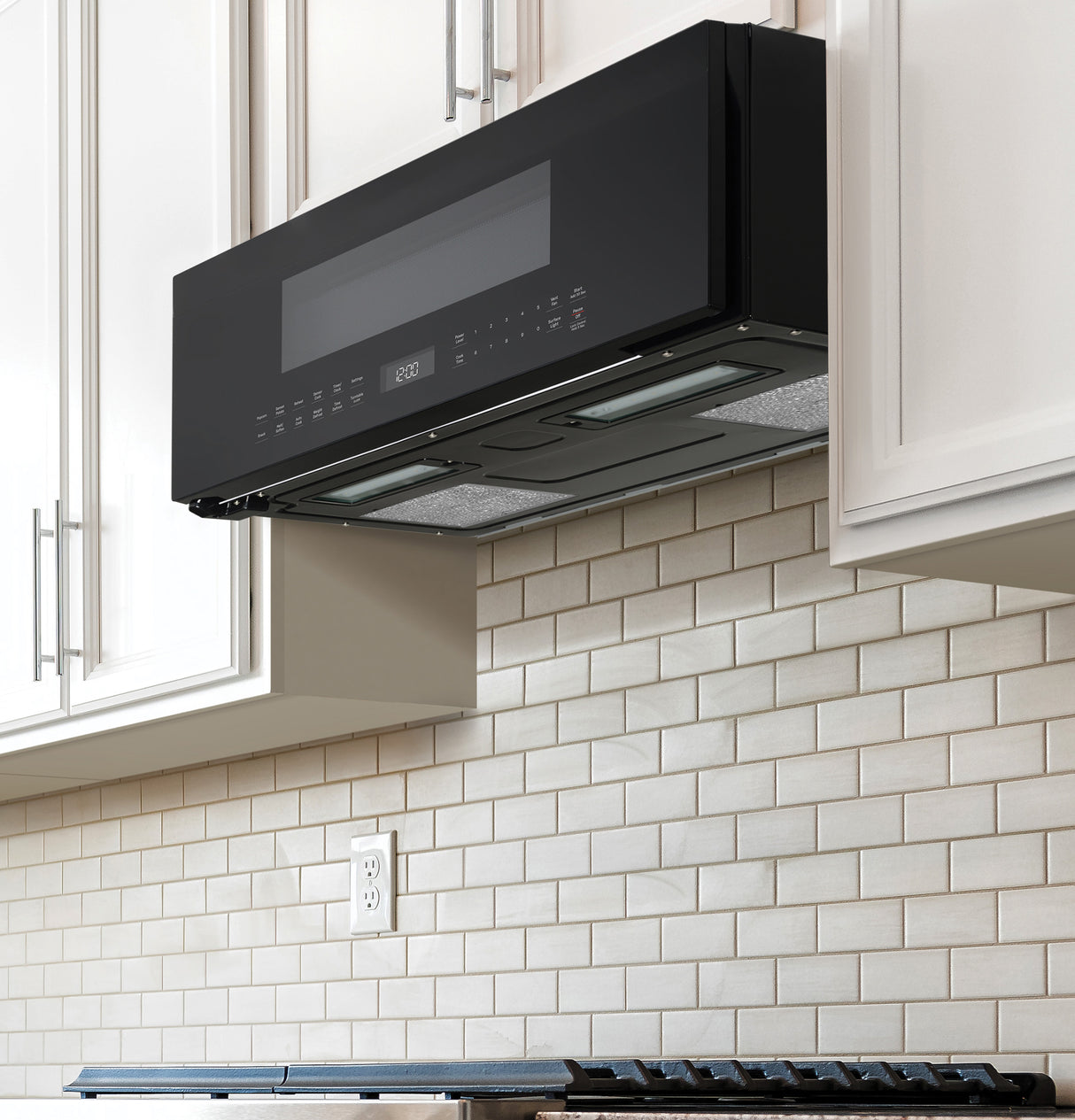 GE Profile 1.2 Cu. Ft. Over-the-Range Low Profile Sensor Microwave Oven UVM9125DYBB