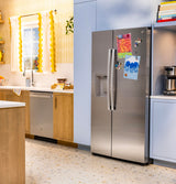 GE® 27.7 Cu. Ft. Side-By-Side Refrigerator with LED Light Walls and Extra Tall Dispenser GSS28PYYFS