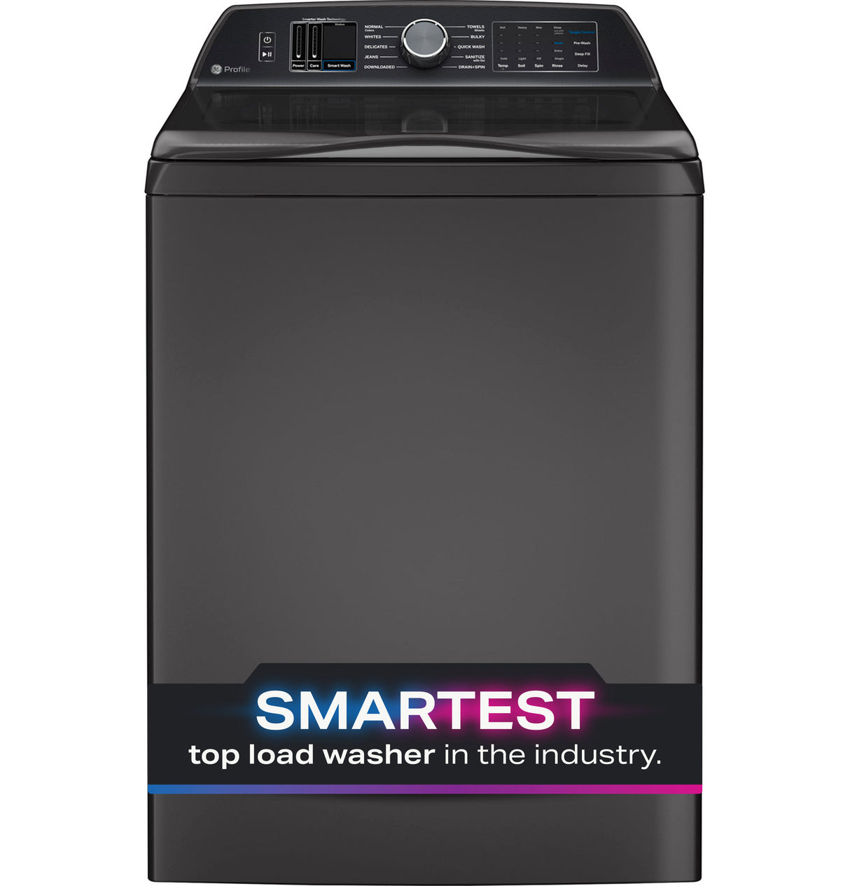 GE Profile 5.4 cu. ft. Capacity Washer with Smarter Wash Technology and FlexDispense PTW700BPTDG