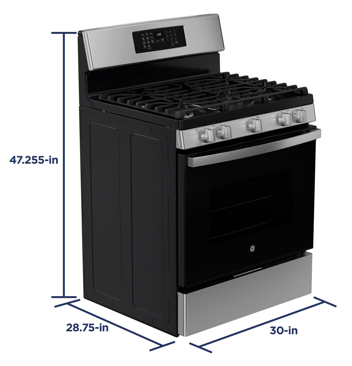 GE 30" Free-Standing Gas Convection Range with No Preheat Air Fry JGB670SZSS
