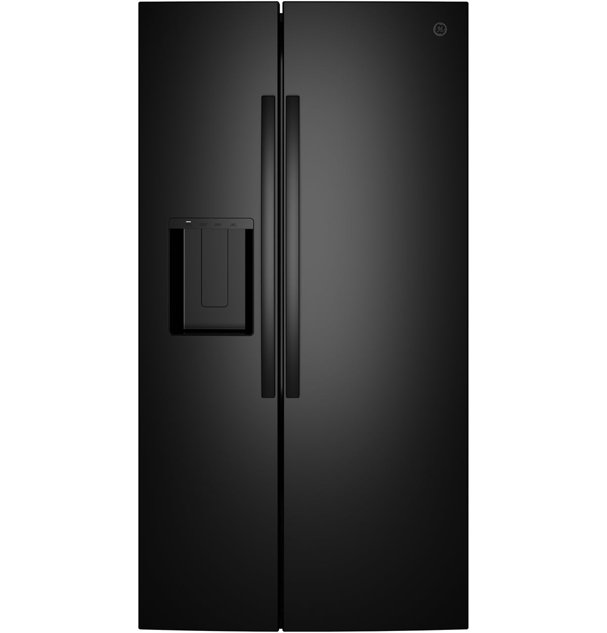 GE 23.6 Cu. Ft. Counter-Depth Side-By-Side Refrigerator with Extra Tall Dispenser and In-Door Icemaker GZS24NGYBB
