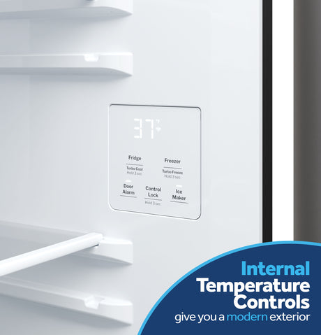 GE 23.6 Cu. Ft. Counter-Depth Side-By-Side Refrigerator with Extra Tall Dispenser and In-Door Icemaker GZS24NMYES