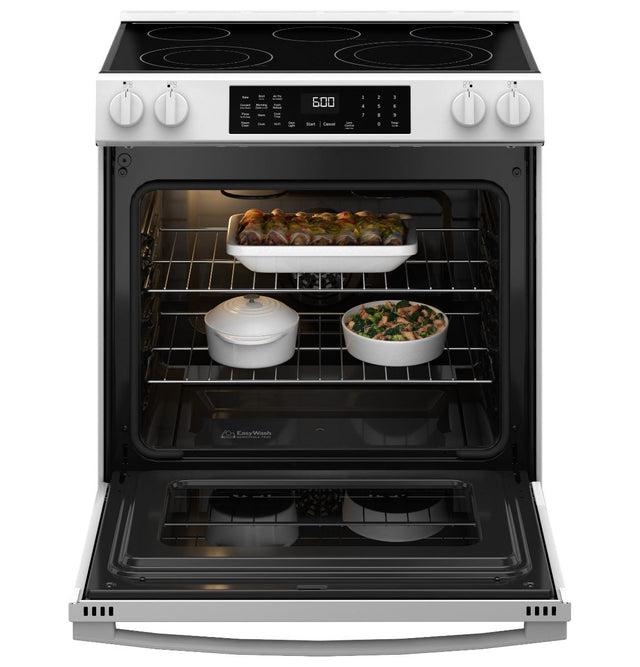 GE® 30" Slide-In Electric Convection Range with No Preheat Air Fry GRS600AVWW