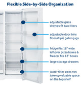 GE 23.6 Cu. Ft. Counter-Depth Side-By-Side Refrigerator with Extra Tall Dispenser and In-Door Icemaker GZS24NGYWW