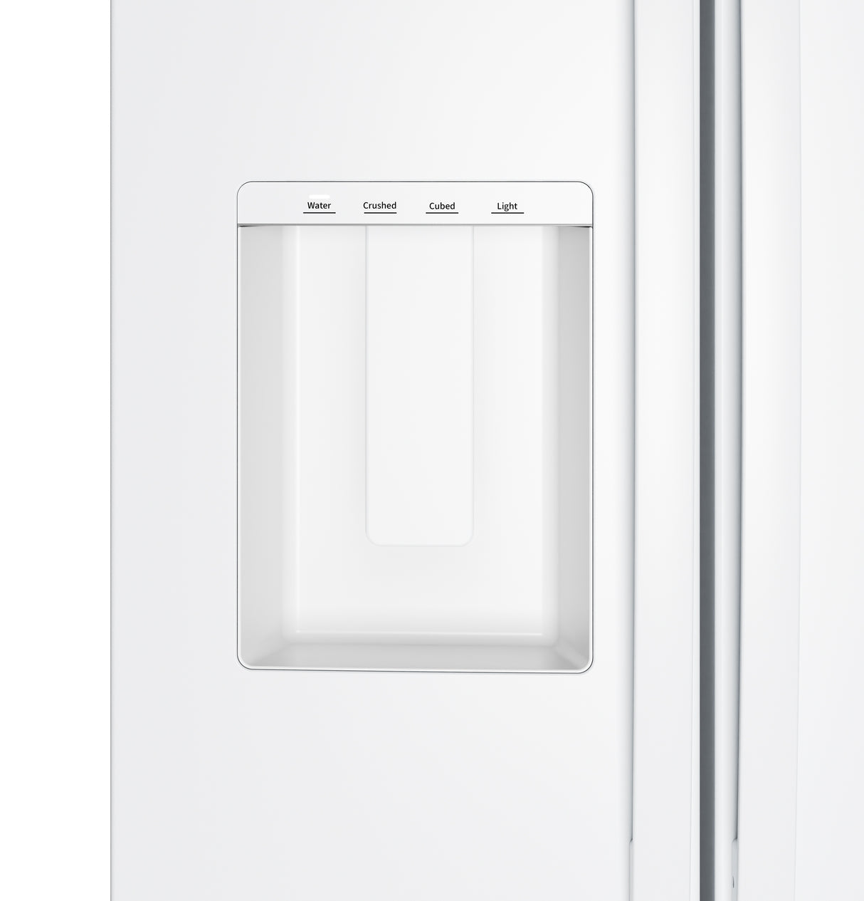 GE® ENERGY STAR® 24 Cu. Ft. Counter-Depth Side-By-Side Refrigerator with Extra Tall Dispenser and In-Door Icemaker GZE24NGYWW