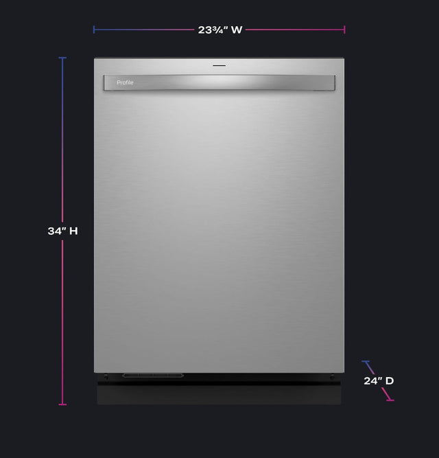 GE Profile ENERGY STAR Smart UltraFresh System Dishwasher with Microban Antimicrobial Technology with Deep Clean Washing 3rd Rack, 39 dBA PDT795SBVTS