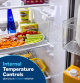 GE® 24 Cu. Ft. Counter-Depth Side-By-Side Refrigerator with LED Light Walls and Extra Tall Dispenser GZS24PYYFS