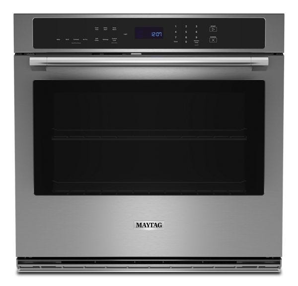 Maytag 27-inch Single Wall Oven with Air Fry and Basket - 4.3 cu. ft. MOES6027LZ