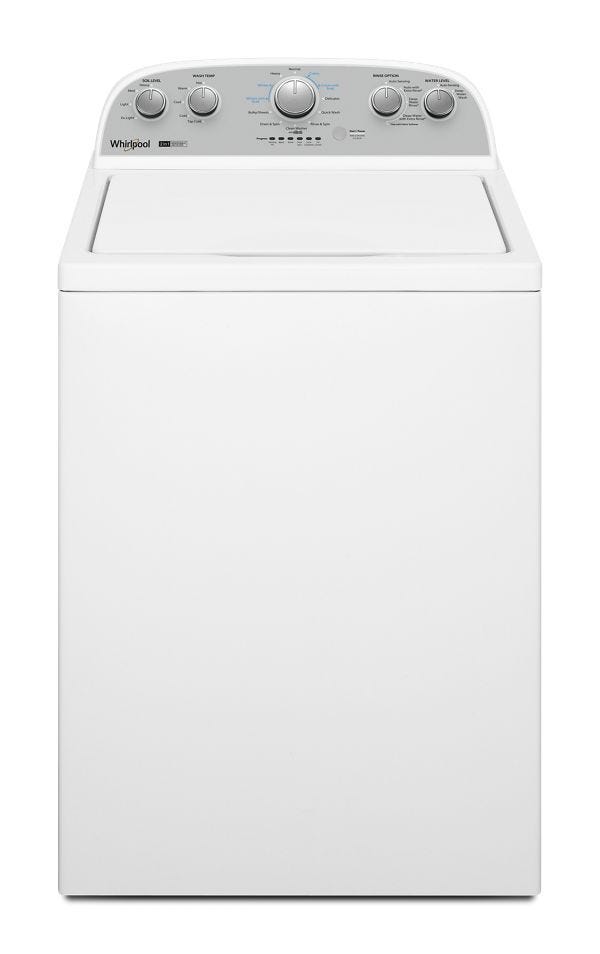 Whirlpool 3.8–3.9 Cu. Ft. Top Load Washer with Removable Agitator WTW4957PW