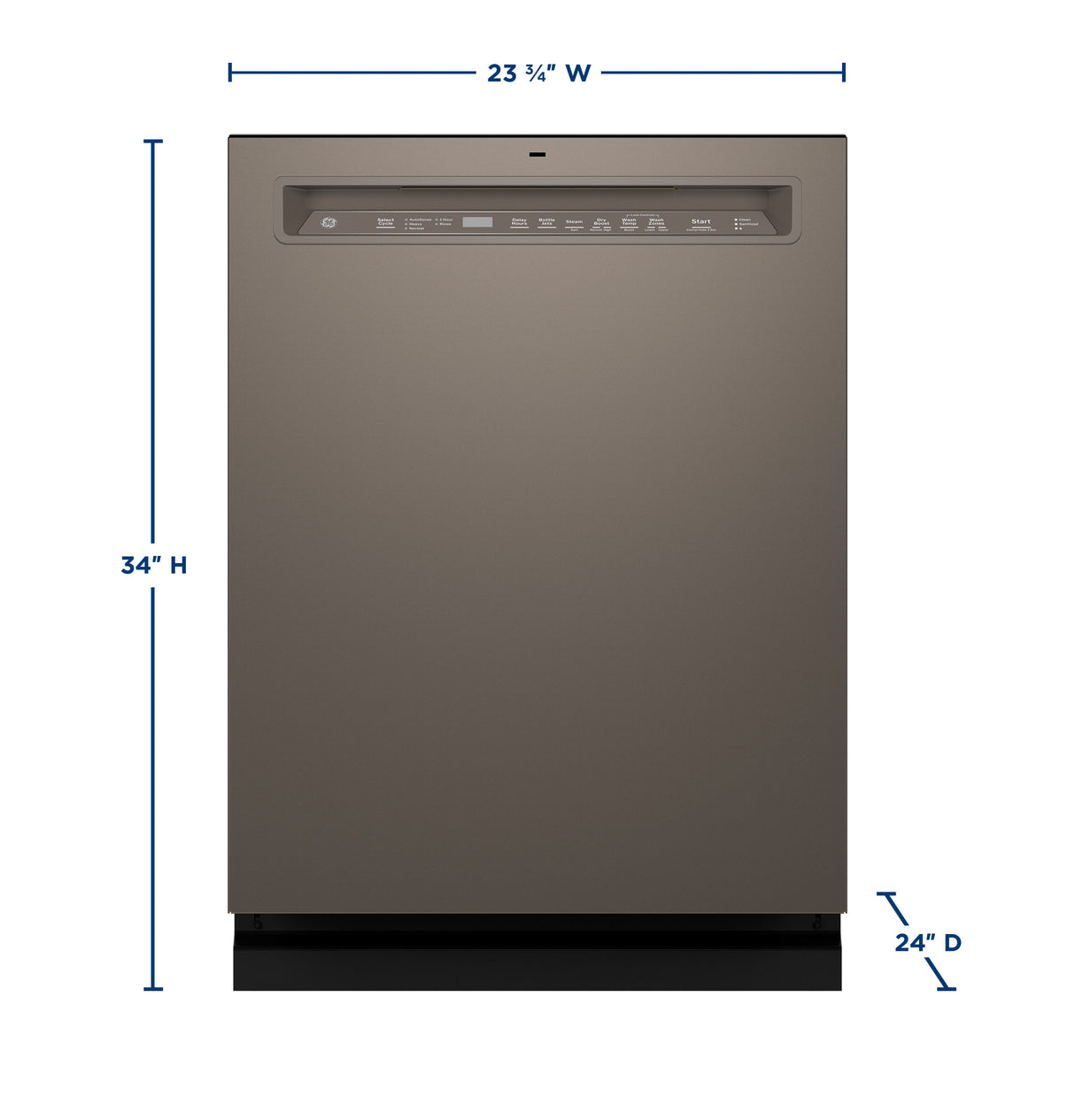 GE Front Control with Stainless Steel Interior Dishwasher with Sanitize Cycle GDF650SMVES