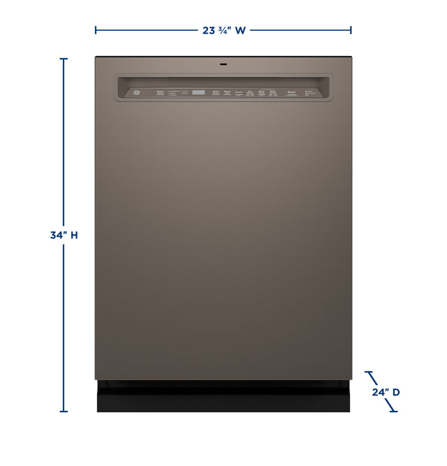 GE Front Control with Stainless Steel Interior Dishwasher with Sanitize Cycle GDF650SMVES