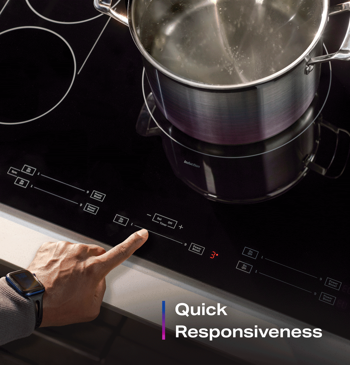 GE Profile™ ENERGY STAR® 30" Built-In Touch Control Induction Cooktop PHP6030DWBB