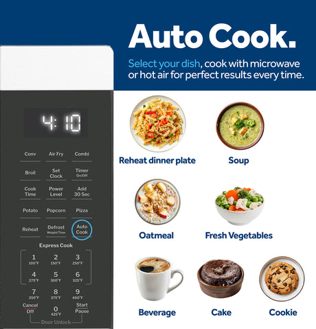 GE® 1.0 Cu. Ft. Capacity Countertop Convection Microwave Oven with Air Fry GCST10A1WWW
