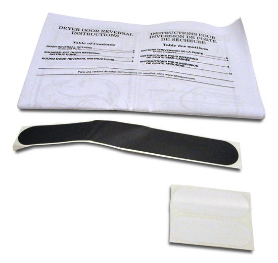 Door Reversal Instructions & Hinge Sticker W10277499