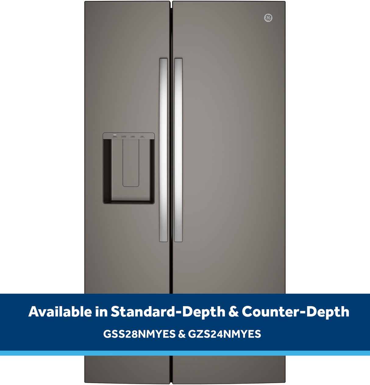 GE® 27.9 Cu. Ft. Side-By-Side Refrigerator with Extra Tall Dispenser and In-Door Icemaker GSS28NMYES