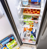 GE 23.6 Cu. Ft. Counter-Depth Side-By-Side Refrigerator with Extra Tall Dispenser and In-Door Icemaker GZS24NMYES
