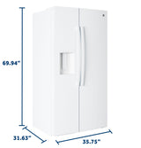 GE 23.6 Cu. Ft. Counter-Depth Side-By-Side Refrigerator with Extra Tall Dispenser and In-Door Icemaker GZS24NGYWW