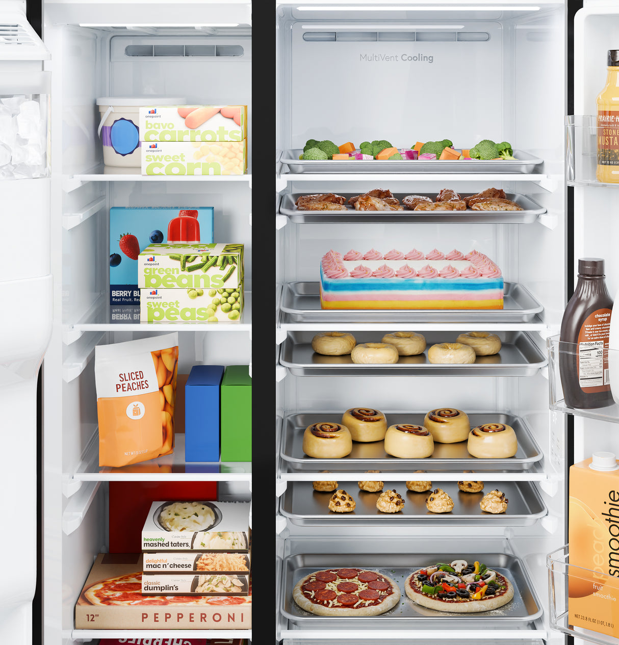GE® ENERGY STAR® 25 Cu. Ft. Side-By-Side Refrigerator with Extra Tall Dispenser and In-Door Icemaker GSE28NGYBB