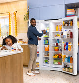 GE 23.6 Cu. Ft. Counter-Depth Side-By-Side Refrigerator with Extra Tall Dispenser and In-Door Icemaker GZS24NGYWW