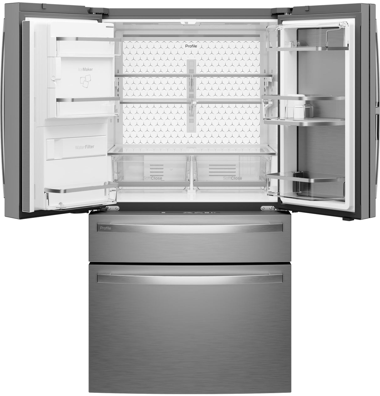 GE Profile™ ENERGY STAR® 27.9 Cu. Ft. Smart 4-Door French-Door Refrigerator with Kitchen Assistant PVD28HYYFS