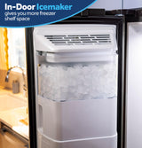 GE 23.6 Cu. Ft. Counter-Depth Side-By-Side Refrigerator with Extra Tall Dispenser and In-Door Icemaker GZS24NYYFS