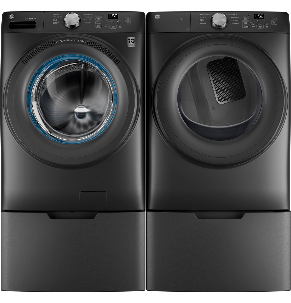 GE® ENERGY STAR® 7.8 cu. ft. Capacity Smart Front Load Electric Dryer GFD35ESPYDS