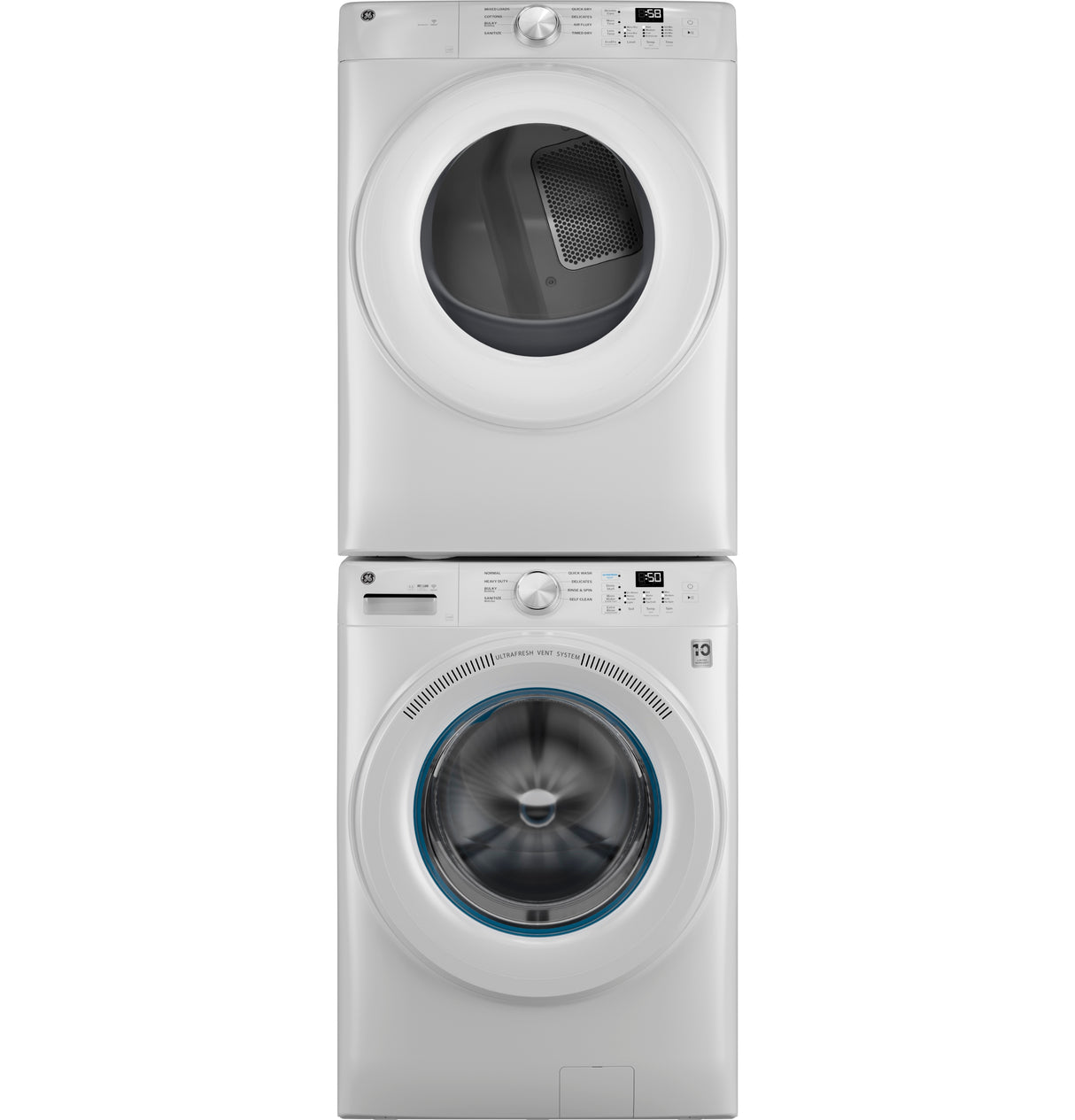GE® ENERGY STAR® 7.8 cu. ft. Capacity Smart Front Load Gas Dryer GFD35GSSYWW