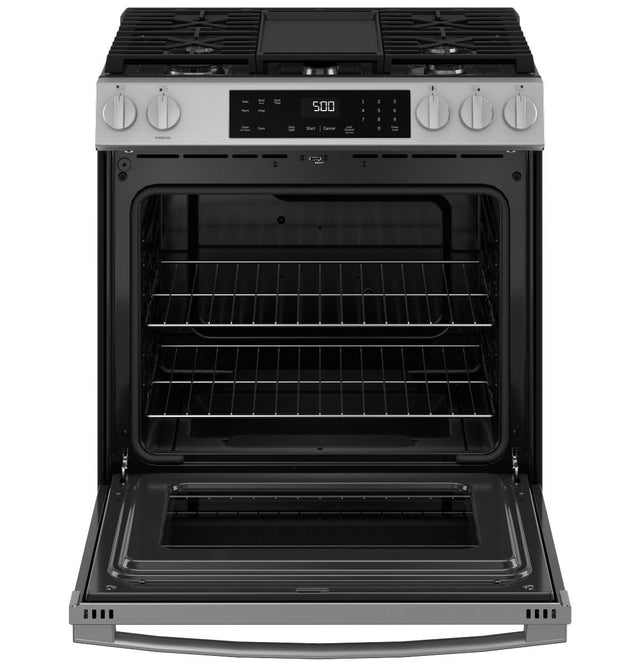 GE® 30" Slide-In Front-Control Gas Range GGS500PVSS