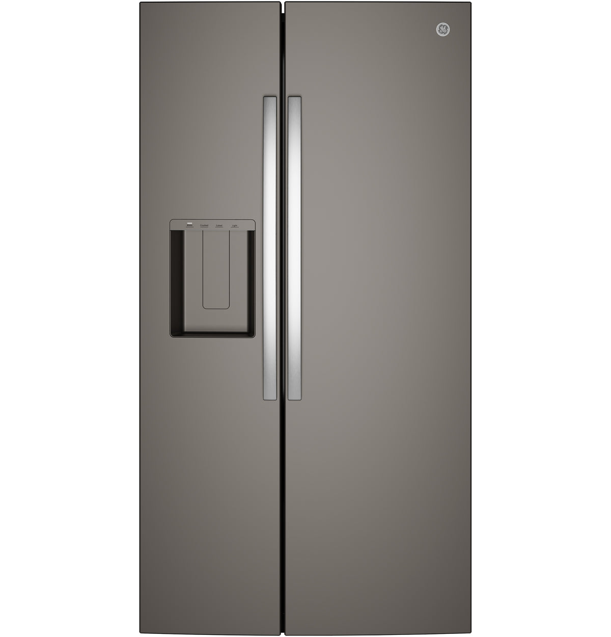 GE 23.6 Cu. Ft. Counter-Depth Side-By-Side Refrigerator with Extra Tall Dispenser and In-Door Icemaker GZS24NMYES