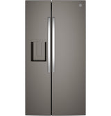 GE 23.6 Cu. Ft. Counter-Depth Side-By-Side Refrigerator with Extra Tall Dispenser and In-Door Icemaker GZS24NMYES