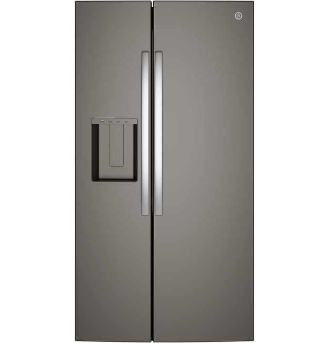 GE 23.6 Cu. Ft. Counter-Depth Side-By-Side Refrigerator with Extra Tall Dispenser and In-Door Icemaker GZS24NMYES