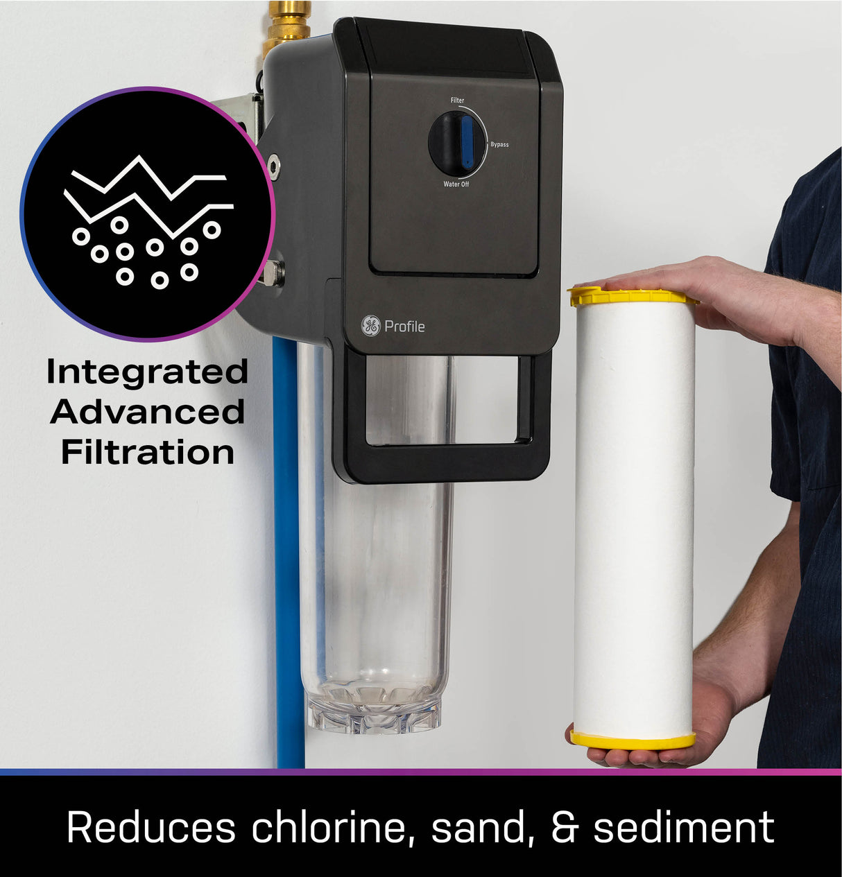 GE Profile™ Smart Water Valve with Integrated Filtration 3/4” Fittings PXWH70Y