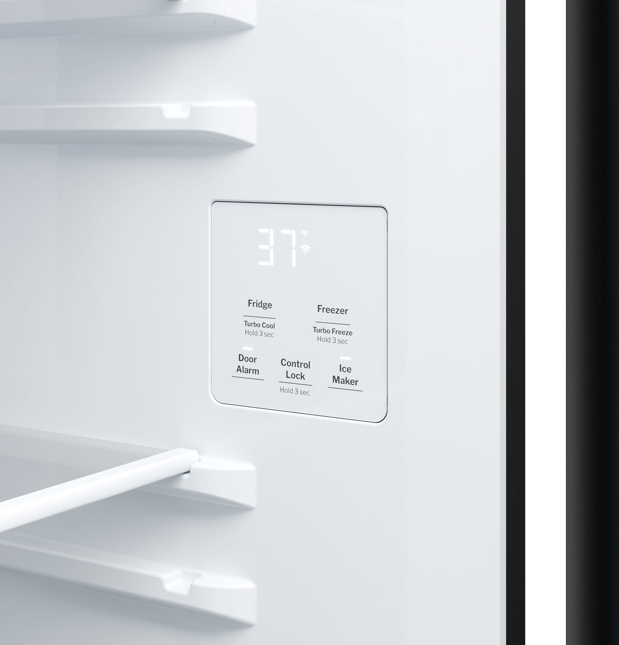 GE® ENERGY STAR® 24 Cu. Ft. Counter-Depth Side-By-Side Refrigerator with Extra Tall Dispenser and In-Door Icemaker GZE24NGYBB