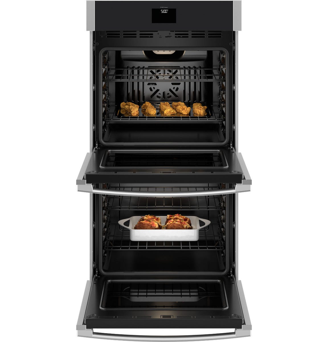 GE 27" Smart Built-In Convection Double Wall Oven with No Preheat Air Fry JKD5000SVSS