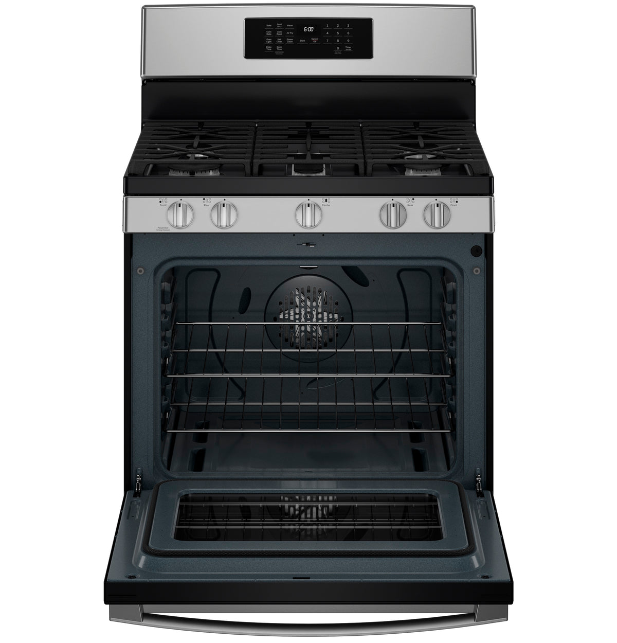 GE 30" Free-Standing Gas Convection Range with No Preheat Air Fry JGB670SZSS