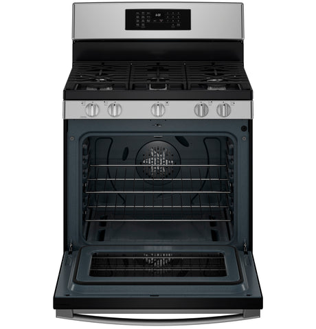 GE 30" Free-Standing Gas Convection Range with No Preheat Air Fry JGB670SZSS