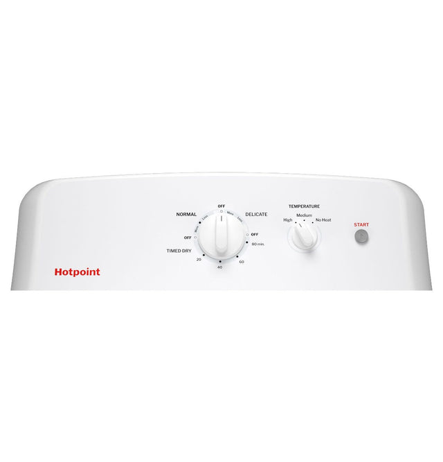 Hotpoint® 6.2 cu. ft. Capacity  Electric Dryer with Up To 120 ft. Venting and Shallow Depth HTX26EASWWW