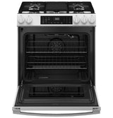 GE® 30" Slide-In Front-Control Convection Gas Range with No Preheat Air Fry and EasyWash™ Oven Tray GGS600AVWW