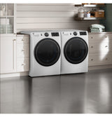 GE® 7.8 cu. ft. Capacity Smart Front Load Electric Dryer with Steam and Sanitize Cycle GFD65ESSVWW