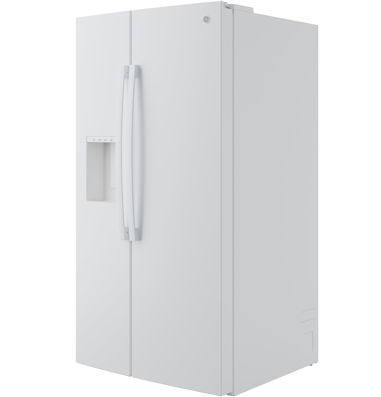 GE® ENERGY STAR® 25 Cu. Ft. Side-By-Side Refrigerator with Extra Tall Dispenser and In-Door Icemaker GSE28NGYWW