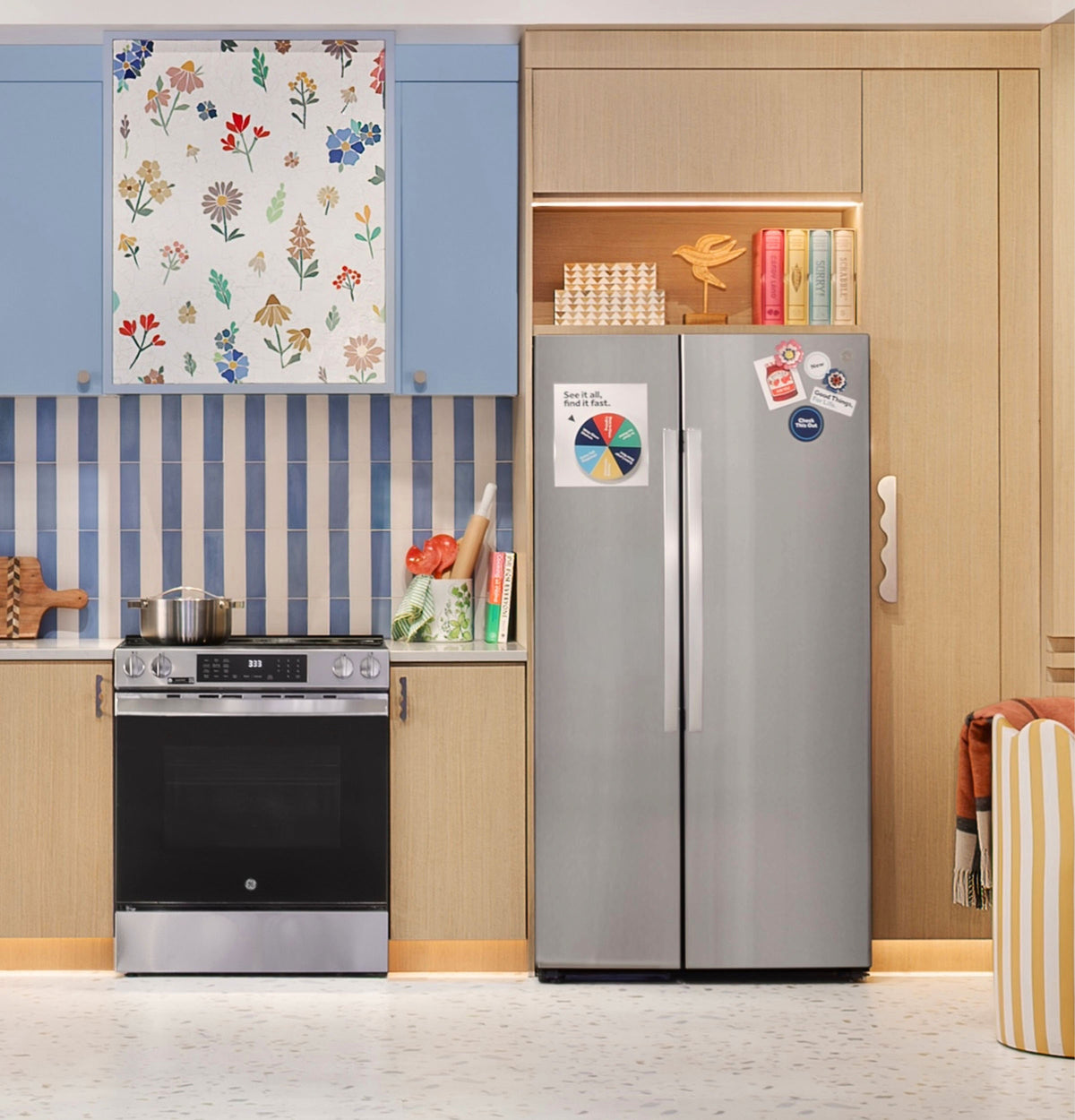 GE 24.2 Cu. Ft. Counter-Depth Side-By-Side Refrigerator with Internal Dispenser and In-Door Icemaker GKS24NYYFS