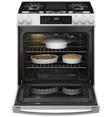 GE® 30" Slide-In Front-Control Convection Gas Range with No Preheat Air Fry and EasyWash™ Oven Tray GGS600AVWW